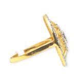 Gold Cocktail Ring with Beautiful Design and Zerkons for Ladies